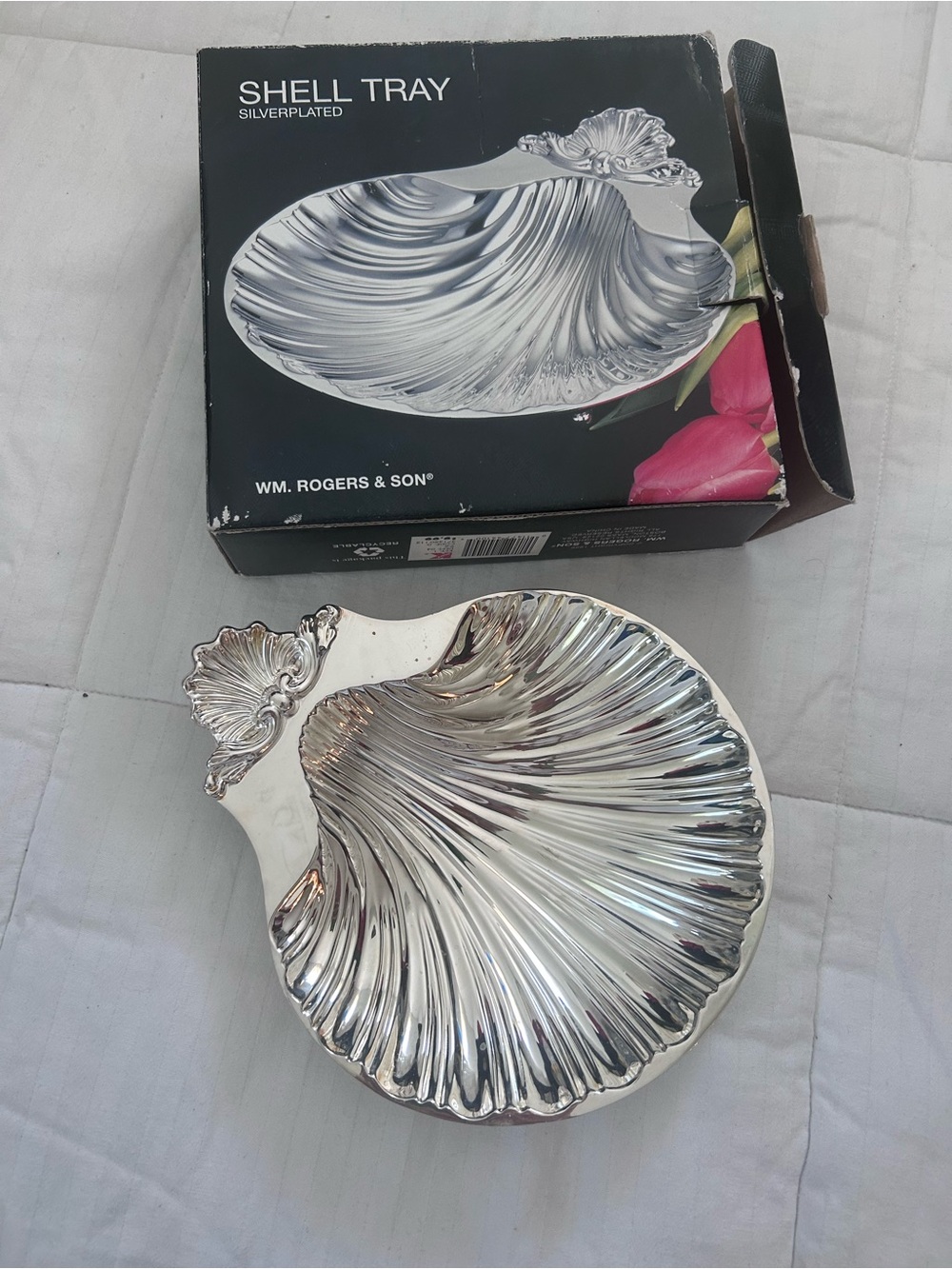 Vintage 1980s Perfect condition silver plated sea shell decorative tray - Picture 8 of 8